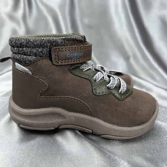 OshKosh B'Gosh Toddler Boys Ever Play Boots Sz 7 M Brown Mid Top Ankle Fashion - Picture 5 of 11
